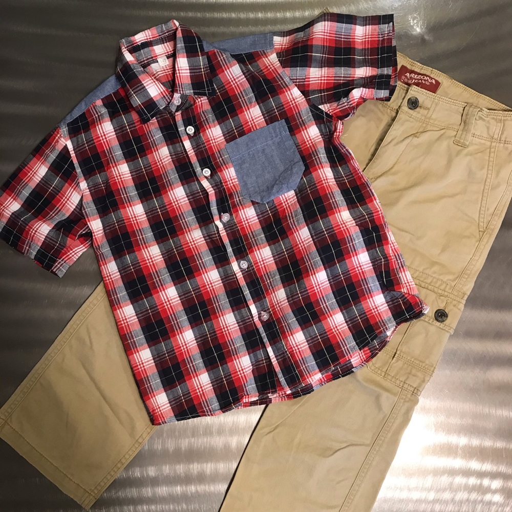 Boy’s Spring Outfits | Cargo Pant & Plaid Shirt